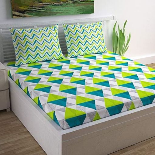 Image de DRAP MIX N MATCH EN COTON IMPRIMÉ GÉOMÉTRIQUE POUR LIT DOUBLE